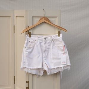 White Denim Cutoff Shorts